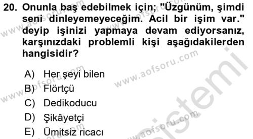 Yönetici Asistanlığı Dersi 2024 - 2025 Yılı (Vize) Ara Sınavı 20. Soru