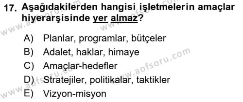 Ekip Yönetimi ve Liderlik Dersi 2021 - 2022 Yılı (Vize) Ara Sınavı 17. Soru