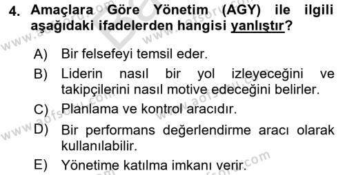 Ekip Yönetimi ve Liderlik Dersi 2021 - 2022 Yılı (Final) Dönem Sonu Sınavı 4. Soru