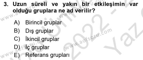 Ekip Yönetimi ve Liderlik Dersi 2022 - 2023 Yılı Yaz Okulu Sınavı 3. Soru