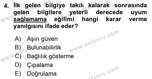 Ekip Yönetimi ve Liderlik Dersi 2022 - 2023 Yılı Yaz Okulu Sınavı 4. Soru