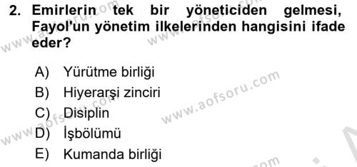 Ekip Yönetimi ve Liderlik Dersi 2023 - 2024 Yılı (Vize) Ara Sınavı 2. Soru