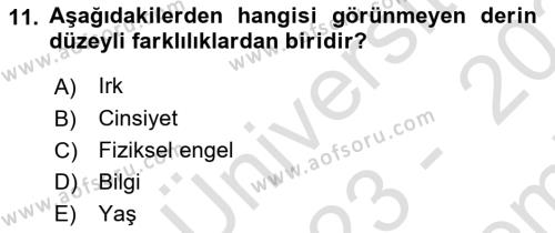 Ekip Yönetimi ve Liderlik Dersi 2023 - 2024 Yılı (Final) Dönem Sonu Sınavı 11. Soru