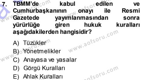 Coğrafi Bilgi Sistemlerine Giriş Dersi 2013 - 2014 Yılı (Vize) Ara Sınavı 7. Soru