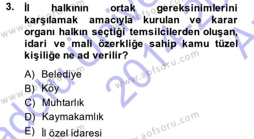 Coğrafi Bilgi Sistemlerine Giriş Dersi 2014 - 2015 Yılı (Vize) Ara Sınavı 3. Soru