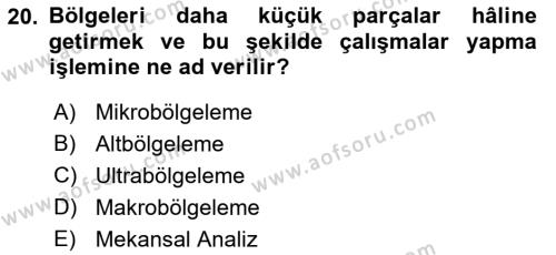 Coğrafi Bilgi Sistemlerine Giriş Dersi 2023 - 2024 Yılı (Final) Dönem Sonu Sınavı 20. Soru