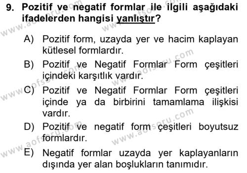 Bilgisayar Destekli Temel Tasarım Dersi 2023 - 2024 Yılı (Vize) Ara Sınavı 9. Soru