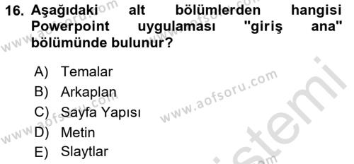 Bilgisayar Destekli Temel Tasarım Dersi 2023 - 2024 Yılı (Final) Dönem Sonu Sınavı 16. Soru