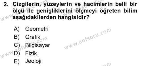 Bilgisayar Destekli Temel Tasarım Dersi 2023 - 2024 Yılı (Final) Dönem Sonu Sınavı 2. Soru