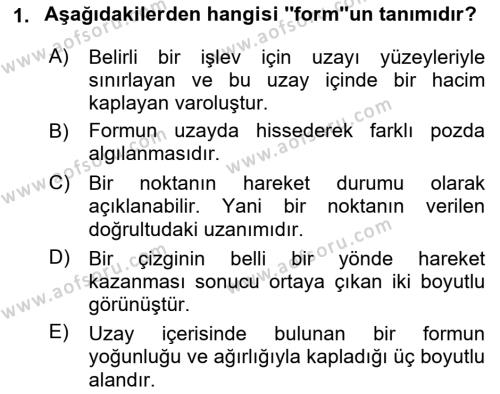 Bilgisayar Destekli Temel Tasarım Dersi 2023 - 2024 Yılı Yaz Okulu Sınavı 1. Soru