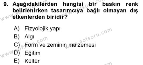 Bilgisayar Destekli Temel Tasarım Dersi 2023 - 2024 Yılı Yaz Okulu Sınavı 9. Soru