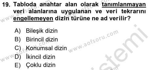 Konumsal Veritabanı 1 Dersi 2023 - 2024 Yılı (Vize) Ara Sınavı 19. Soru