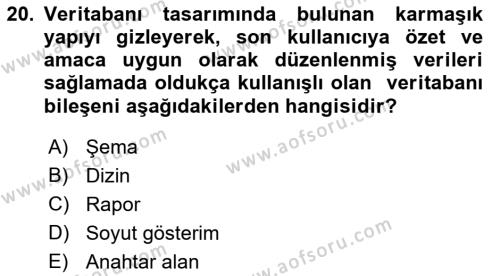 Konumsal Veritabanı 1 Dersi 2023 - 2024 Yılı (Vize) Ara Sınavı 20. Soru