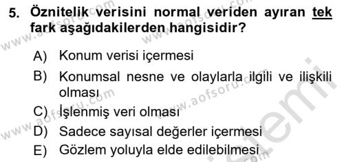 Konumsal Veritabanı 1 Dersi 2023 - 2024 Yılı (Vize) Ara Sınavı 5. Soru