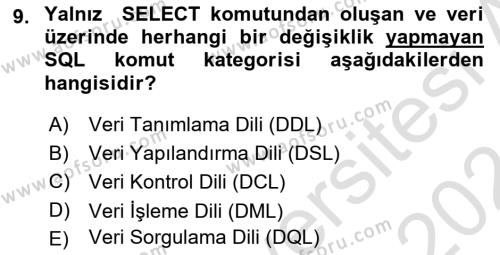 Konumsal Veritabanı 1 Dersi 2023 - 2024 Yılı (Vize) Ara Sınavı 9. Soru