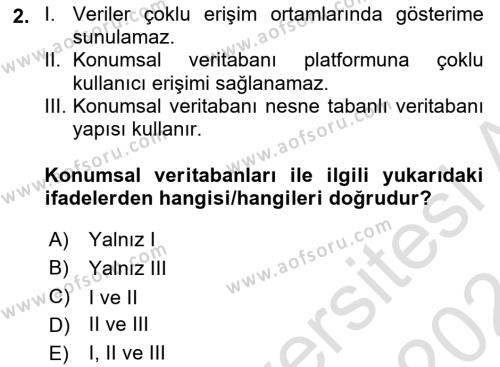 Konumsal Veritabanı 1 Dersi 2023 - 2024 Yılı (Final) Dönem Sonu Sınavı 2. Soru