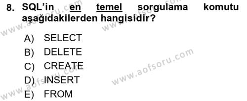 Konumsal Veritabanı 1 Dersi 2023 - 2024 Yılı (Final) Dönem Sonu Sınavı 8. Soru