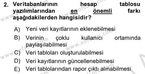 Konumsal Veritabanı 1 Dersi 2023 - 2024 Yılı Yaz Okulu Sınavı 2. Soru