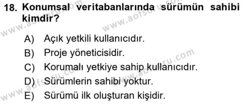 Konumsal Veritabanı 2 Dersi 2018 - 2019 Yılı Yaz Okulu Sınavı 18. Soru