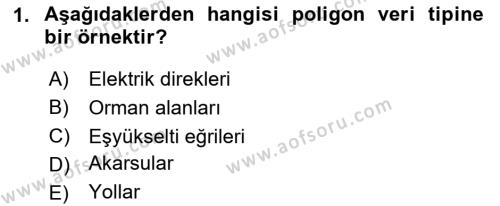 Konumsal Veritabanı 2 Dersi 2020 - 2021 Yılı Yaz Okulu Sınavı 1. Soru