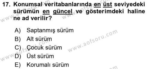 Konumsal Veritabanı 2 Dersi 2020 - 2021 Yılı Yaz Okulu Sınavı 17. Soru