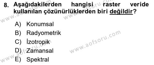 Konumsal Veritabanı 2 Dersi 2020 - 2021 Yılı Yaz Okulu Sınavı 8. Soru