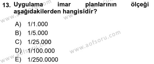 Coğrafi Bilgi Sistemlerinin Kullanım Alanları 1 Dersi 2020 - 2021 Yılı Yaz Okulu Sınavı 13. Soru