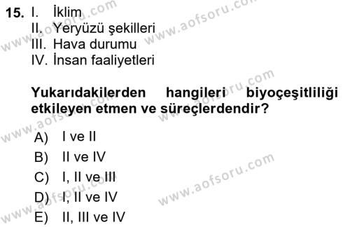 Coğrafi Bilgi Sistemlerinin Kullanım Alanları 1 Dersi 2021 - 2022 Yılı (Vize) Ara Sınavı 15. Soru