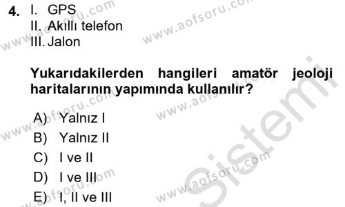 Coğrafi Bilgi Sistemlerinin Kullanım Alanları 1 Dersi 2021 - 2022 Yılı (Vize) Ara Sınavı 4. Soru