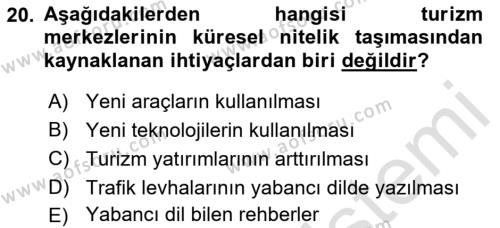 Coğrafi Bilgi Sistemlerinin Kullanım Alanları 1 Dersi 2021 - 2022 Yılı Yaz Okulu Sınavı 20. Soru