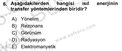 Uzaktan Algılama Dersi 2022 - 2023 Yılı Yaz Okulu Sınavı 6. Soru