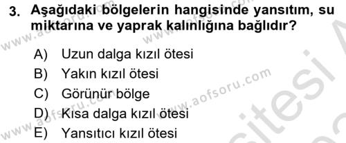 Uzaktan Algılama Dersi 2023 - 2024 Yılı Yaz Okulu Sınavı 3. Soru