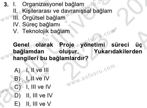 Cbs’de Proje Tasarımı ve Yönetimi Dersi 2023 - 2024 Yılı (Vize) Ara Sınavı 3. Soru