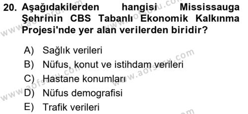 Cbs’de Proje Tasarımı ve Yönetimi Dersi 2023 - 2024 Yılı (Final) Dönem Sonu Sınavı 20. Soru