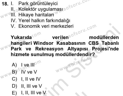 Cbs’de Proje Tasarımı ve Yönetimi Dersi 2023 - 2024 Yılı Yaz Okulu Sınavı 18. Soru