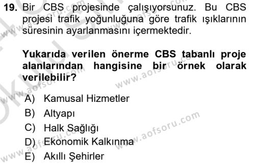 Cbs’de Proje Tasarımı ve Yönetimi Dersi 2023 - 2024 Yılı Yaz Okulu Sınavı 19. Soru