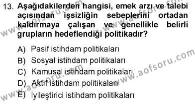 Sosyal Politika Dersi 2012 - 2013 Yılı (Vize) Ara Sınavı 13. Soru