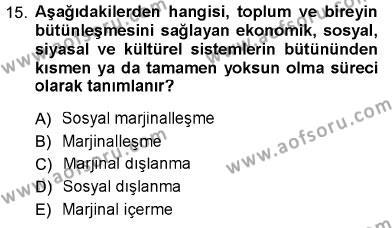 Sosyal Politika Dersi 2012 - 2013 Yılı (Vize) Ara Sınavı 15. Soru