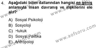 Sosyal Politika Dersi 2012 - 2013 Yılı (Vize) Ara Sınavı 4. Soru