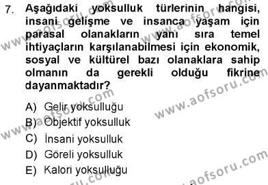 Sosyal Politika Dersi 2012 - 2013 Yılı (Final) Dönem Sonu Sınavı 7. Soru