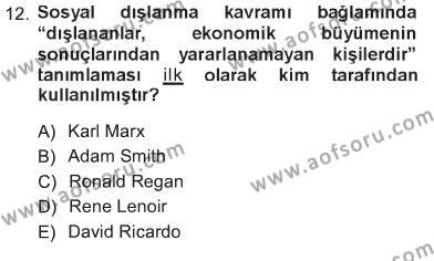 Sosyal Politika Dersi 2012 - 2013 Yılı Tek Ders Sınavı 12. Soru