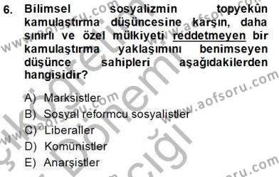 Sosyal Politika Dersi 2014 - 2015 Yılı (Vize) Ara Sınavı 6. Soru