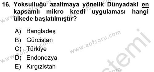 Sosyal Politika Dersi 2024 - 2025 Yılı (Vize) Ara Sınavı 16. Soru