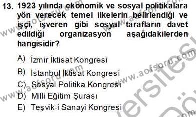 Sosyal Politika 1 Dersi 2013 - 2014 Yılı (Vize) Ara Sınavı 13. Soru