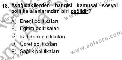 Sosyal Politika 1 Dersi 2013 - 2014 Yılı (Vize) Ara Sınavı 18. Soru