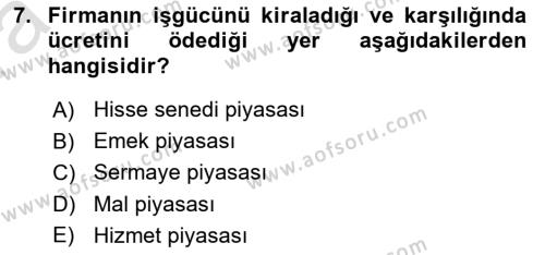 Çalışma İlişkileri Dersi 2022 - 2023 Yılı (Vize) Ara Sınavı 7. Soru