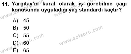 İş Sağlığı ve Güvenliği Dersi 2020 - 2021 Yılı Yaz Okulu Sınavı 11. Soru