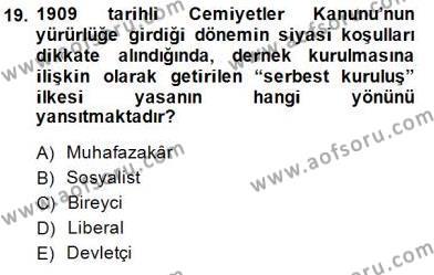 Çalışma İlişkileri Tarihi Dersi 2014 - 2015 Yılı (Vize) Ara Sınavı 19. Soru
