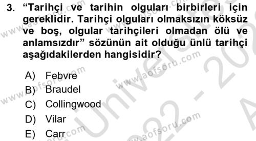 Çalışma İlişkileri Tarihi Dersi 2022 - 2023 Yılı (Vize) Ara Sınavı 3. Soru