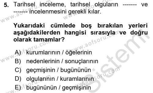 Çalışma İlişkileri Tarihi Dersi 2022 - 2023 Yılı (Vize) Ara Sınavı 5. Soru